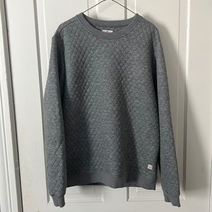 Marine Layer Corbet Quilted Crewneck in Light Heather Grey